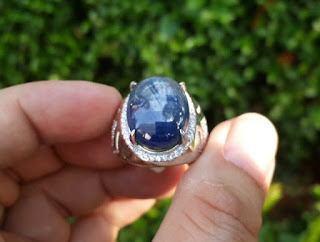 Blue Safir Big Size Terjangkau SF005 Ikatan Perak Mewah