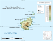 New Zealand Tourism . New Zealand Map: List of islands of New Zealand . New . (topographical map of the antipodes islands)