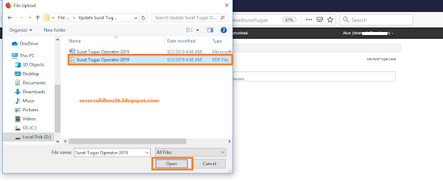Proses Upload Surat Tugas Operator Sekolah / Dapodik 