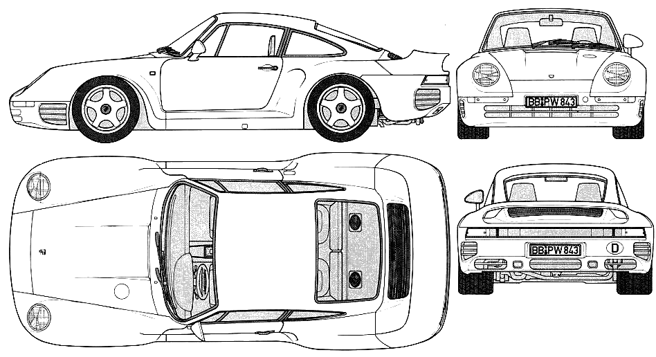 German Sports Cars Porsche 959 Porsche the aerodynamics of the cars that