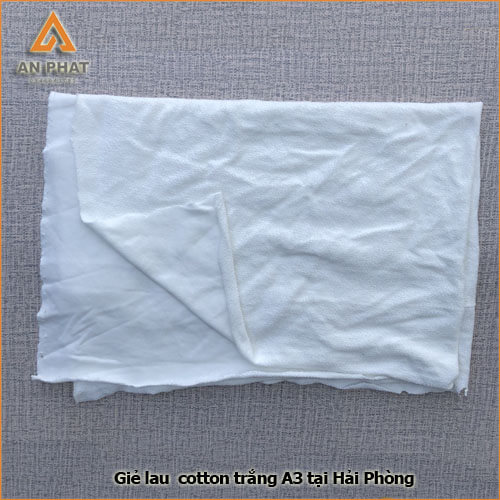 Giẻ lau màu trắng, kích thước A4, chất liệu cotton