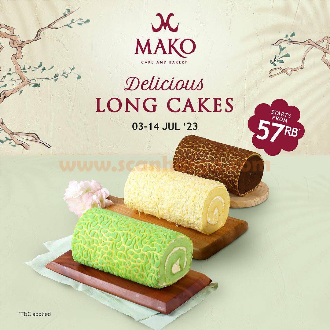Promo MAKO BAKERY DELICIOUS LONG CAKE start from Rp. 57.000