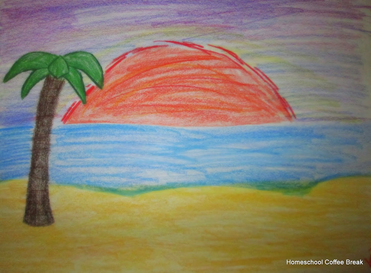Sunsets on the Virtual Fridge art link-up hosted by Homeschool Coffee Break @ kympossibleblog.blogspot.com