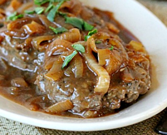 Hamburger Steak with Onions and Brown Gravy