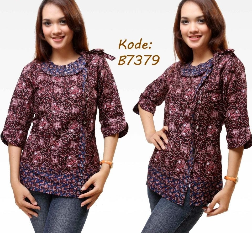 12 Model  Baju  Batik  Kantor Wanita  Modern Terbaik 1000 