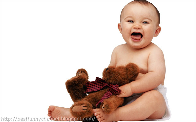 Funny baby and toy.