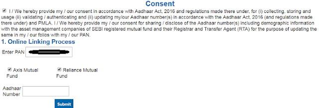 link Aadhaar to Mutual Funds through Karvy