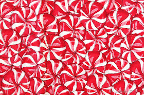 Holiday Treats Red Packed Peppermints Yardage