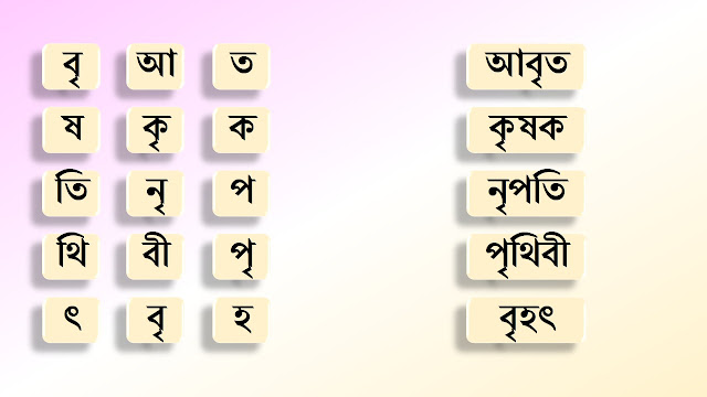 ঋ কার যোগে তিন অক্ষরের শব্দ গঠন/ঋ কার দিয়ে শব্দ গঠন