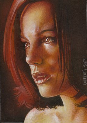 Kate Beckinsale  ACEO Sketch Card by Jeff Lafferty