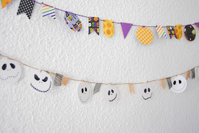 guirnalda fácil para Halloween. Easy halloween Jack Skellington garland