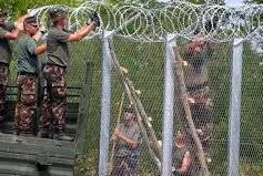 anti-migrant border fencing