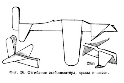 Отгибание стабилизатора, крыла и шасси.