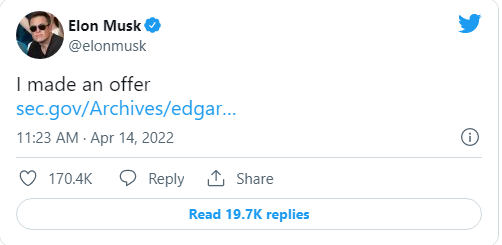 Elon Musk يعرض شراء Twitter مقابل 41 مليار دولار