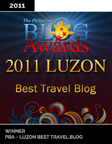 Philippine Blog Awards Best Travel Blog 2011 Winner