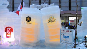 北海道、さっぽろ雪まつり、すすきの会場の氷像、サッポロビール