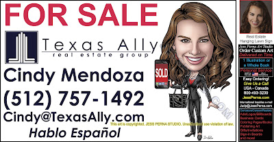 Texas Ally For Sale House Sign Caricature Ad