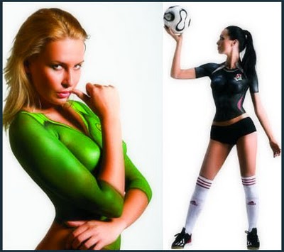 Football Costume Body Paint Designs For Girls