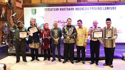 Serahkan Anugerah Tjindarboemi, Gubernur Arinal Ajak PWI Berkarya dan Bersinergi dalam Pembangunan Daerah