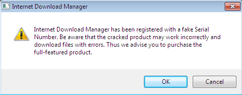 حل مشكلة رسالة السريال مزيف Internet Download Manager Registred