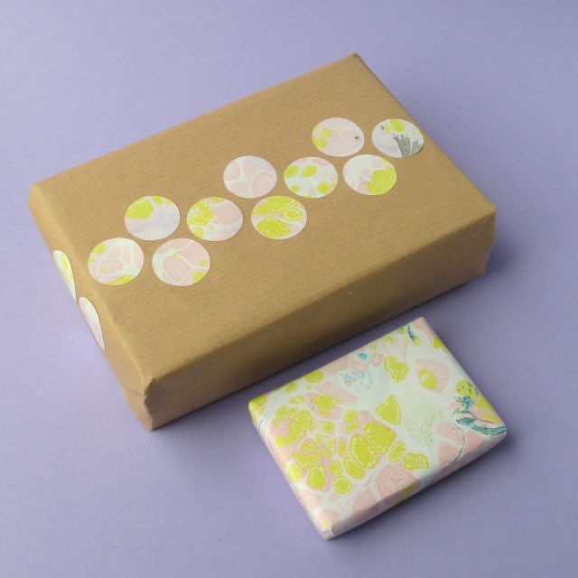 Gift wrapping idea using scraps of paper