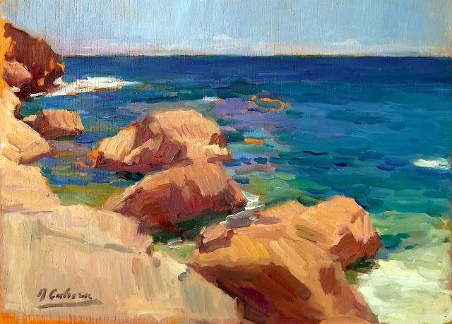 Rocas en Jávea, Pintor Alejandro Cabeza, Pintor Retratista, Paisaje de Les Rotes, Les Rotes, Paisajes de Alejandro Cabeza, Alejandro cabeza, Pintor Español, Pintura Valenciana, Pintores Valencianos, Pintor Valenciano, Joaquín Sorolla, Julio Peris Brell, José Mongrell, Cecilio Pla, Lorenzo Cerdá Bisbal, Josep Puigdengolas, Aureliano de Beruete, Tomás Murillo Ramos, Salvador Tuset Tuset, Genaro Palau Romero, Alfredo Claros García, Ismael Blat Monzó