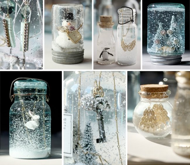 make your own snow globes wedding decor