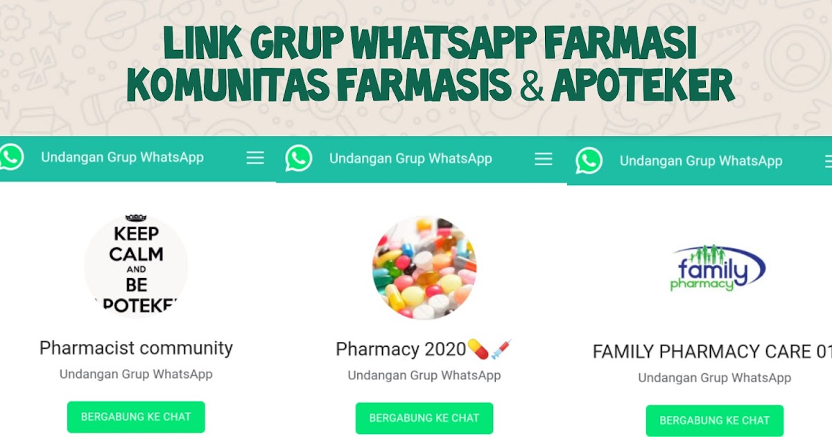 Grup WA Jurusan Farmasi - Link Grup Whatsapp Farmasis & Apoteker
