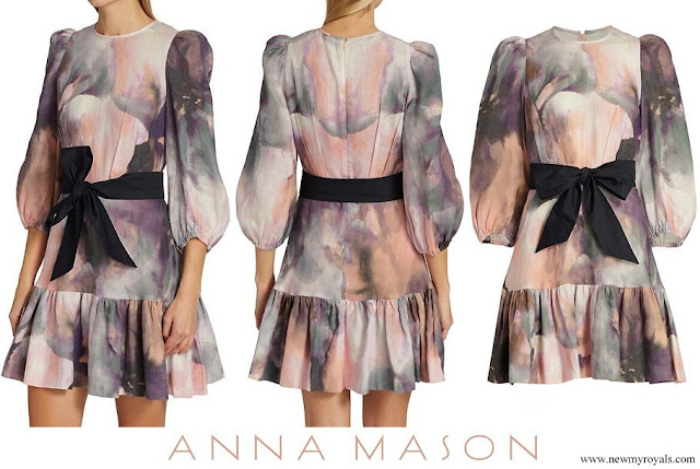 Zara Tindall wore Anna Mason Dahlia Belted Painterly Minidress
