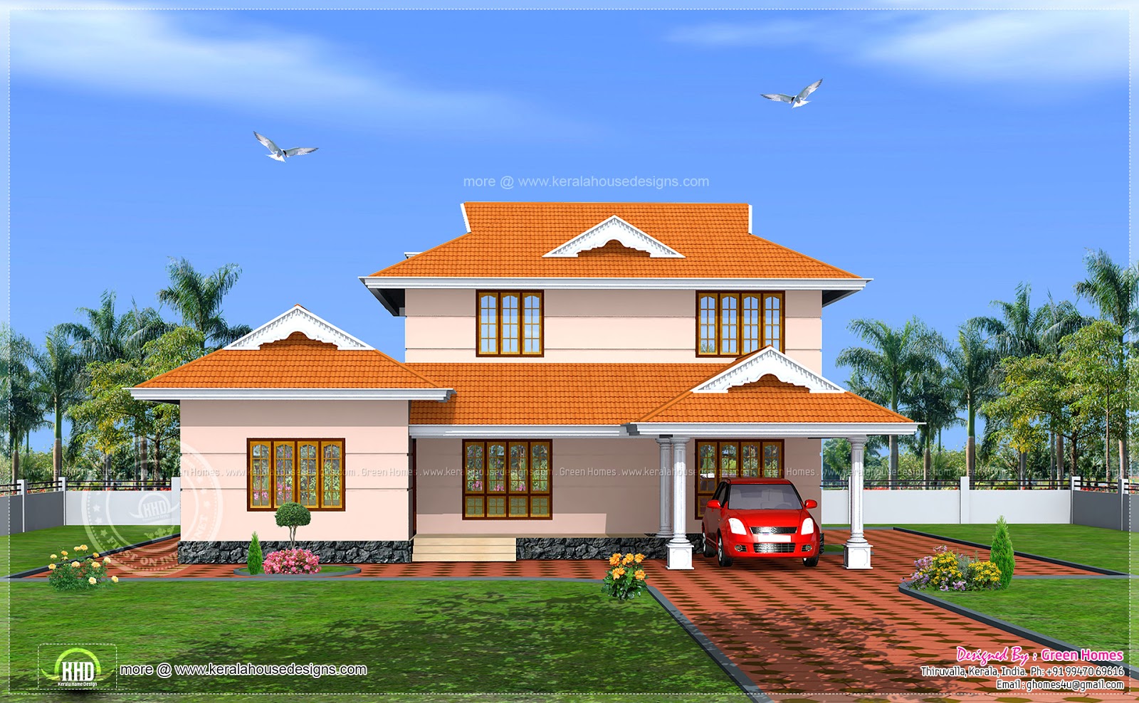228 square meter Kerala  model  house  exterior Kerala  home  