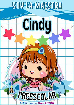 Cartel de Maestra Cindy de nivel Preescolar