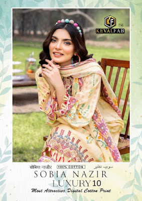 Keval fab Sobia nazir luxury 10 Cotton Pakistani dress Material
