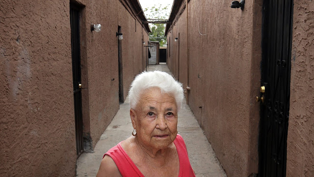 Antonia Morales at almost 90, Duranguito, El Paso, Texas. Credit: Mark Lambie. Source: El Paso Times, August 2017.