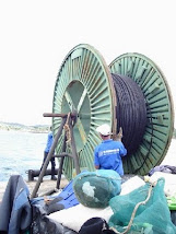 ROLAMENTO MANUAL DA BOBINA DO CABO ÓPTICO SUBMARINO