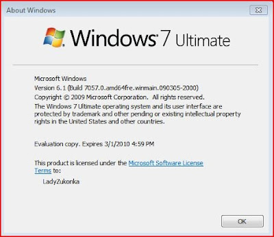 Screen Shot of Windows 7 build 7057 x64 ULTIMATE