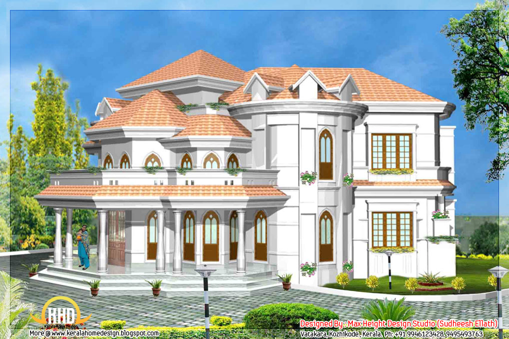 5 Kerala style house  3D models  Kerala home  design and 