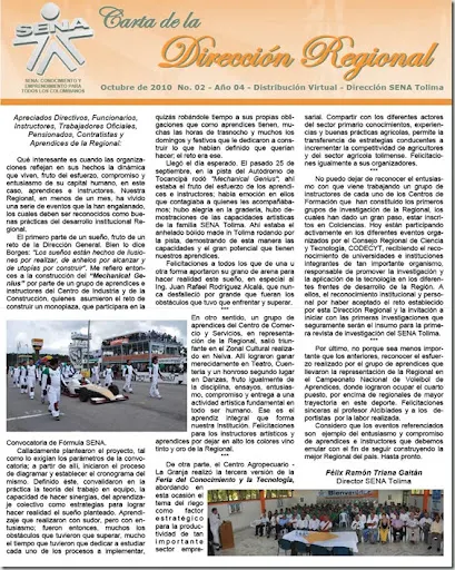 Carta de la Dirección Regional