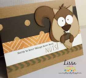 Friend card with squirrel for Miss Kate Cuttables -- by Lissa Mitchell