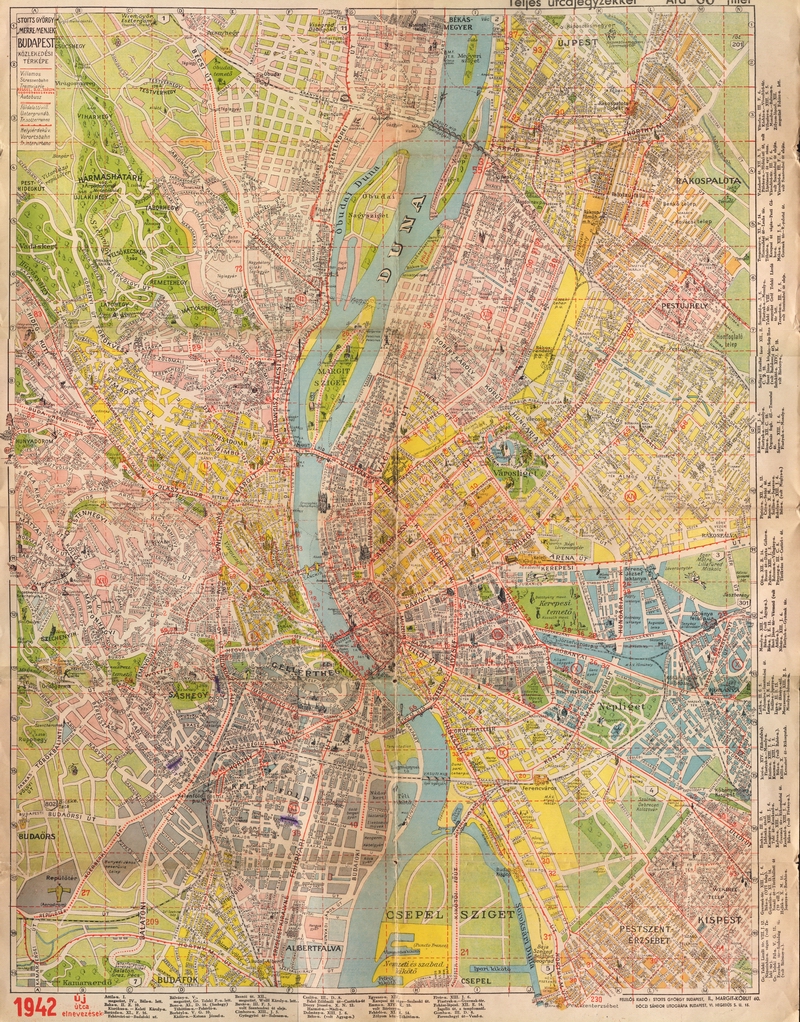 budapest térkép 1980 Old Budapest Budapest Regen Budapest 1942 Map budapest térkép 1980