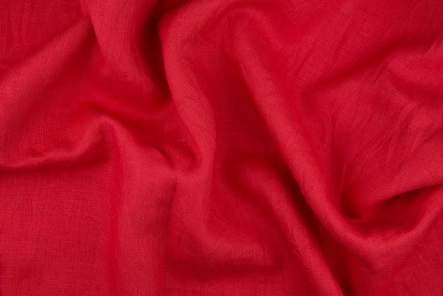 English Red Handkerchief Linen Fabric