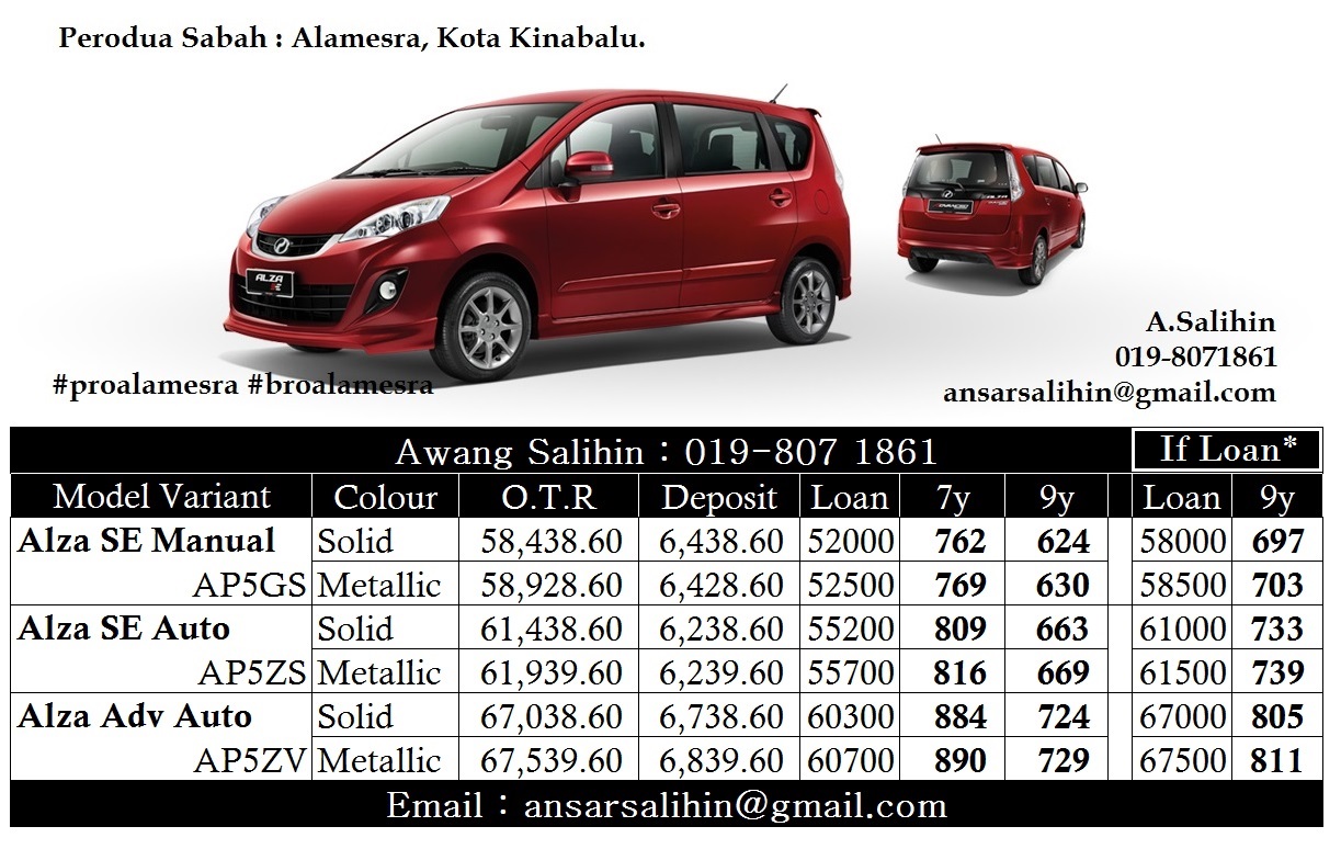 Perodua Alamesra Kota Kinabalu Sabah - Axia - Myvi - Alza 