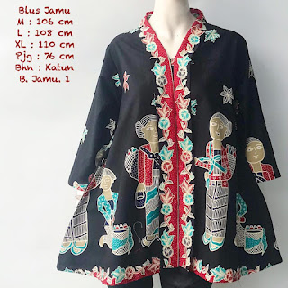 Jual Baju Batik Atasan Wanita Motif Mbok Jamu