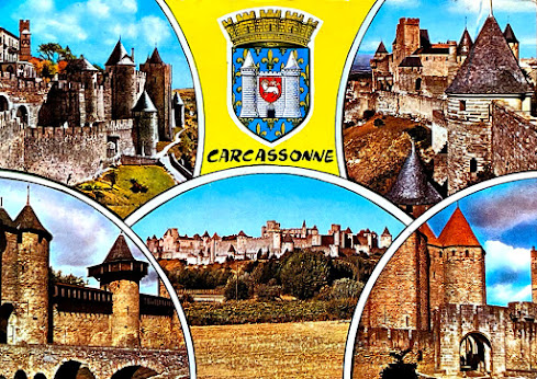 Postcard sent from Carcassonne, France  October 1971