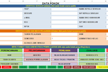 Aplikasi Administrasi Guru K13 Format Excel