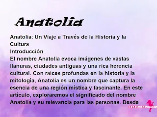 significado del nombre Anatolia