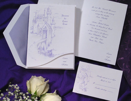 Dreams do come true with this romantic purple sketched castle