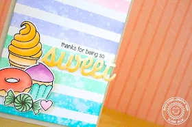 Sunny Studio Stamps: Sweet Shoppe Thank You Card by Eloise Blue.