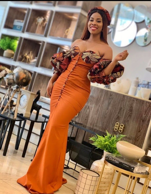 Orange African Dress For Wedding.