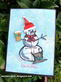 Sara Emily Barker https://sarascloset1.blogspot.com/ Tim Holtz Stampers Anonymous Sizzix Christmas Card 1