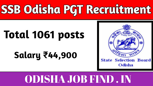 SSB Odisha PGT Recruitment